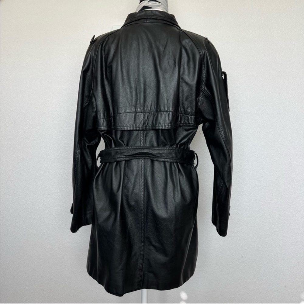 Vintage Black Leather Coat - Picture 8 of 16